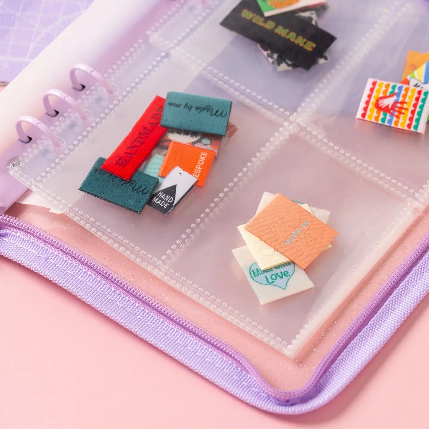 Label Stash Folder with Lavender trim