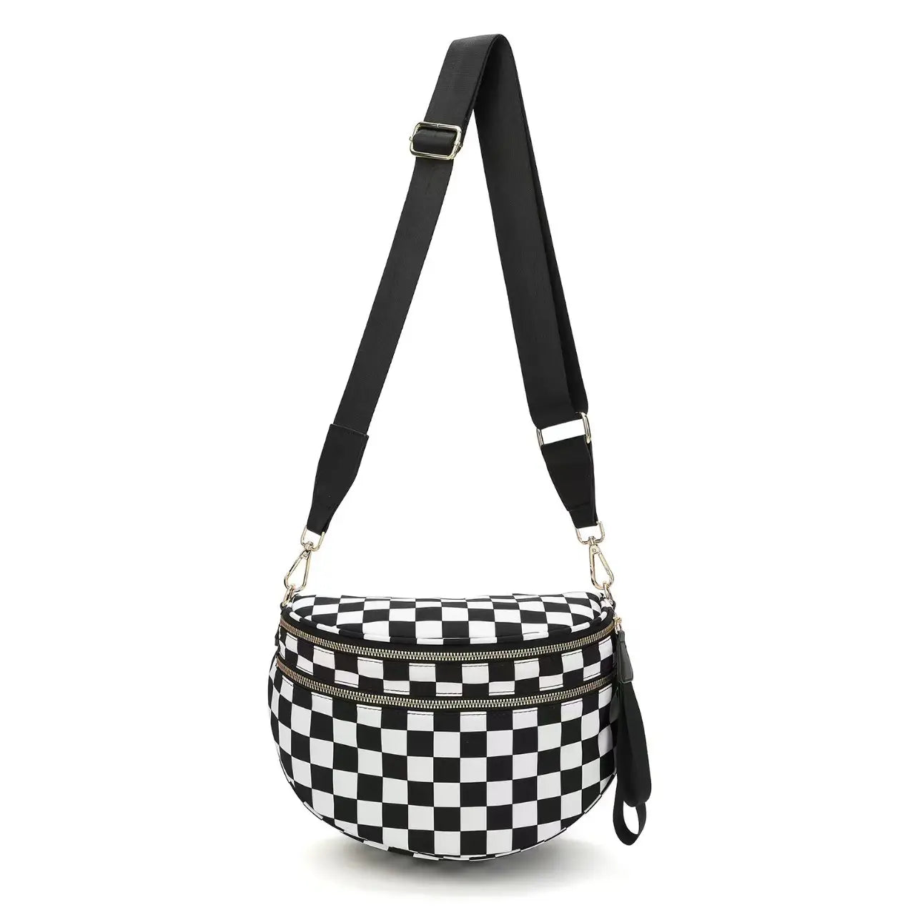 Black & White Oxford Checkered Crossbody/Bum Bag