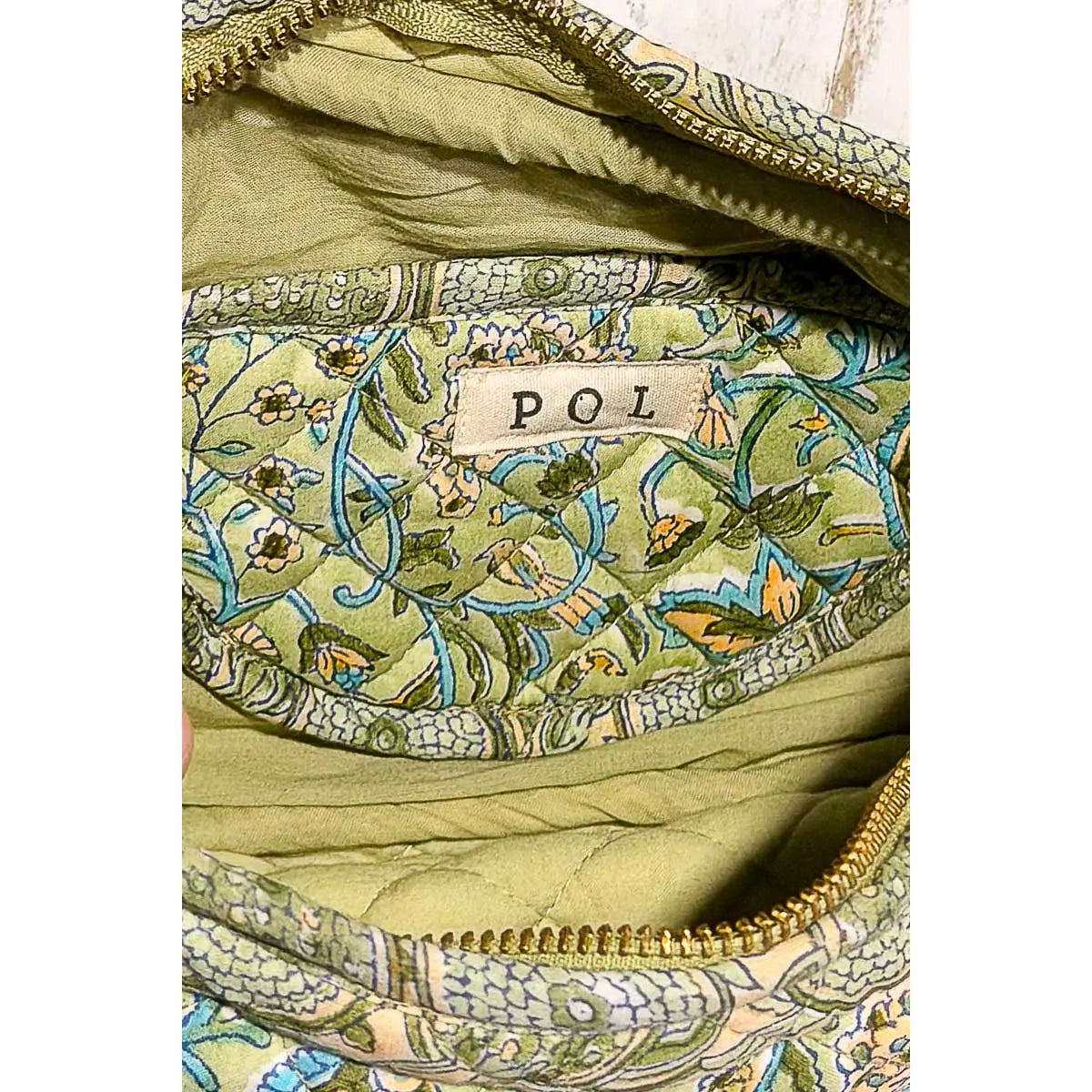 Cresent-Shaped Quilted Crossbody Bag