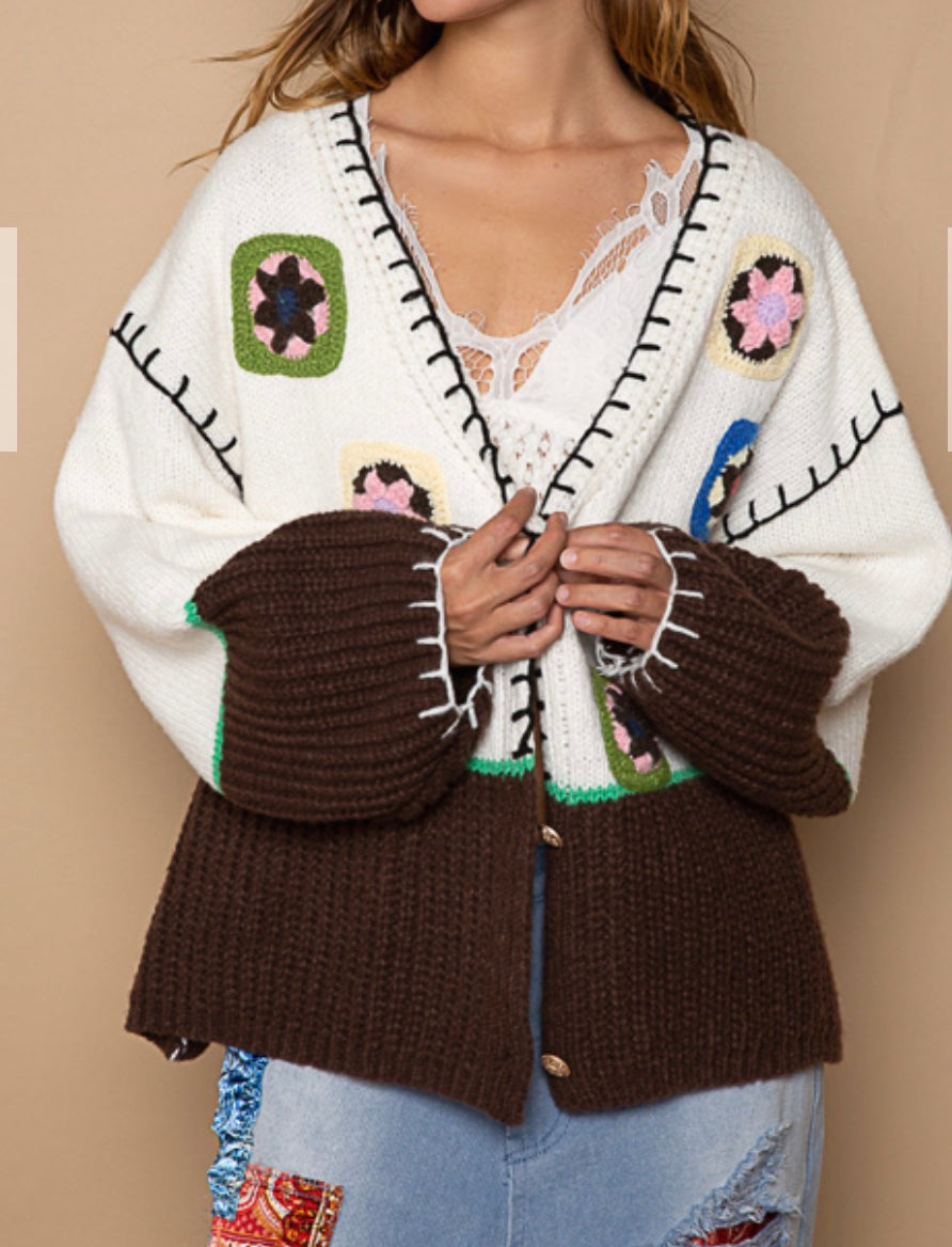 POL Two-Tone Cardigan Sweater - 50% off!