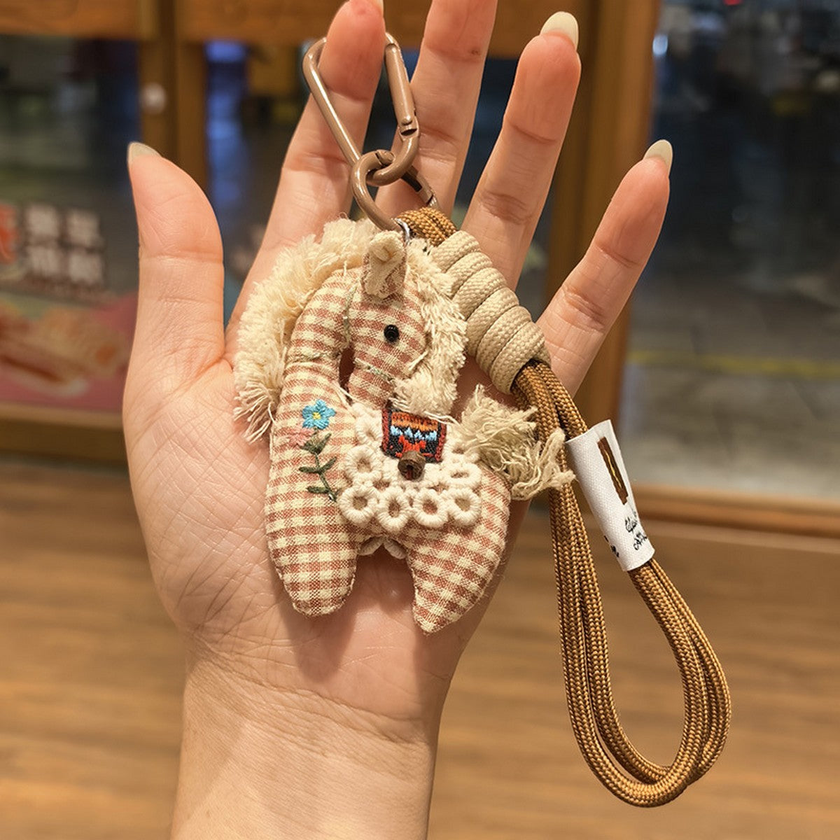Handmade Linen Pony Bag Charm
