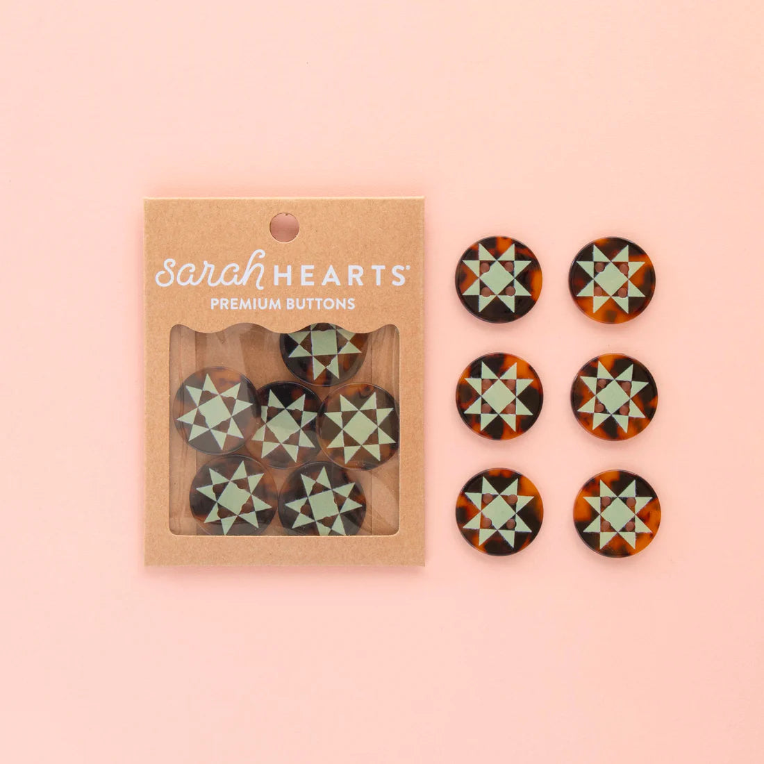 Sarah Hearts Premium Buttons 1 Inch