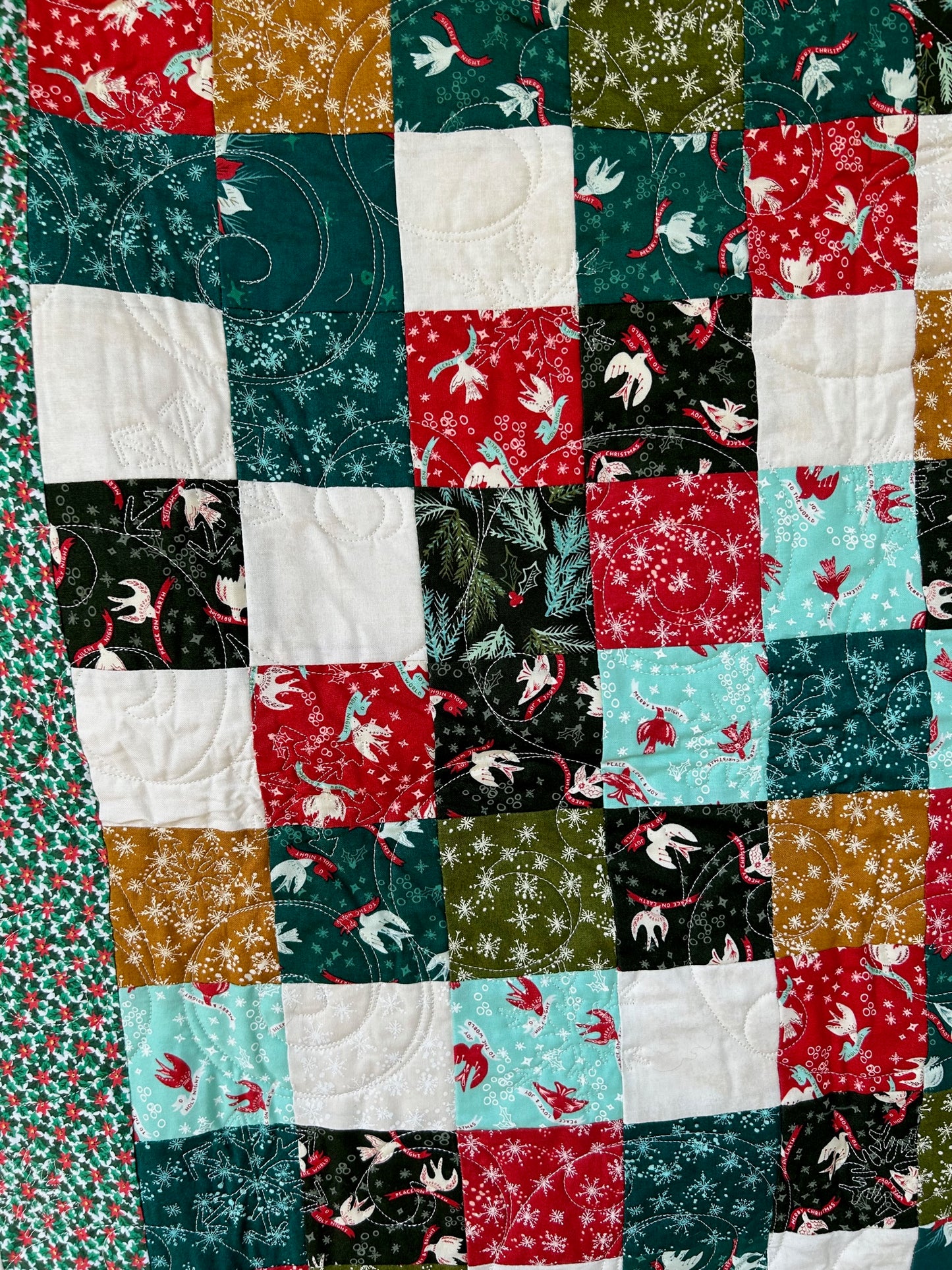 Patchwork Christmas Baby Quilt