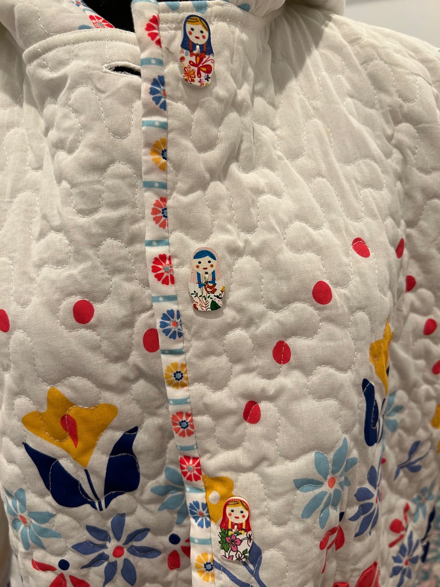 Quilted Jacket - Floral Russian Dolls