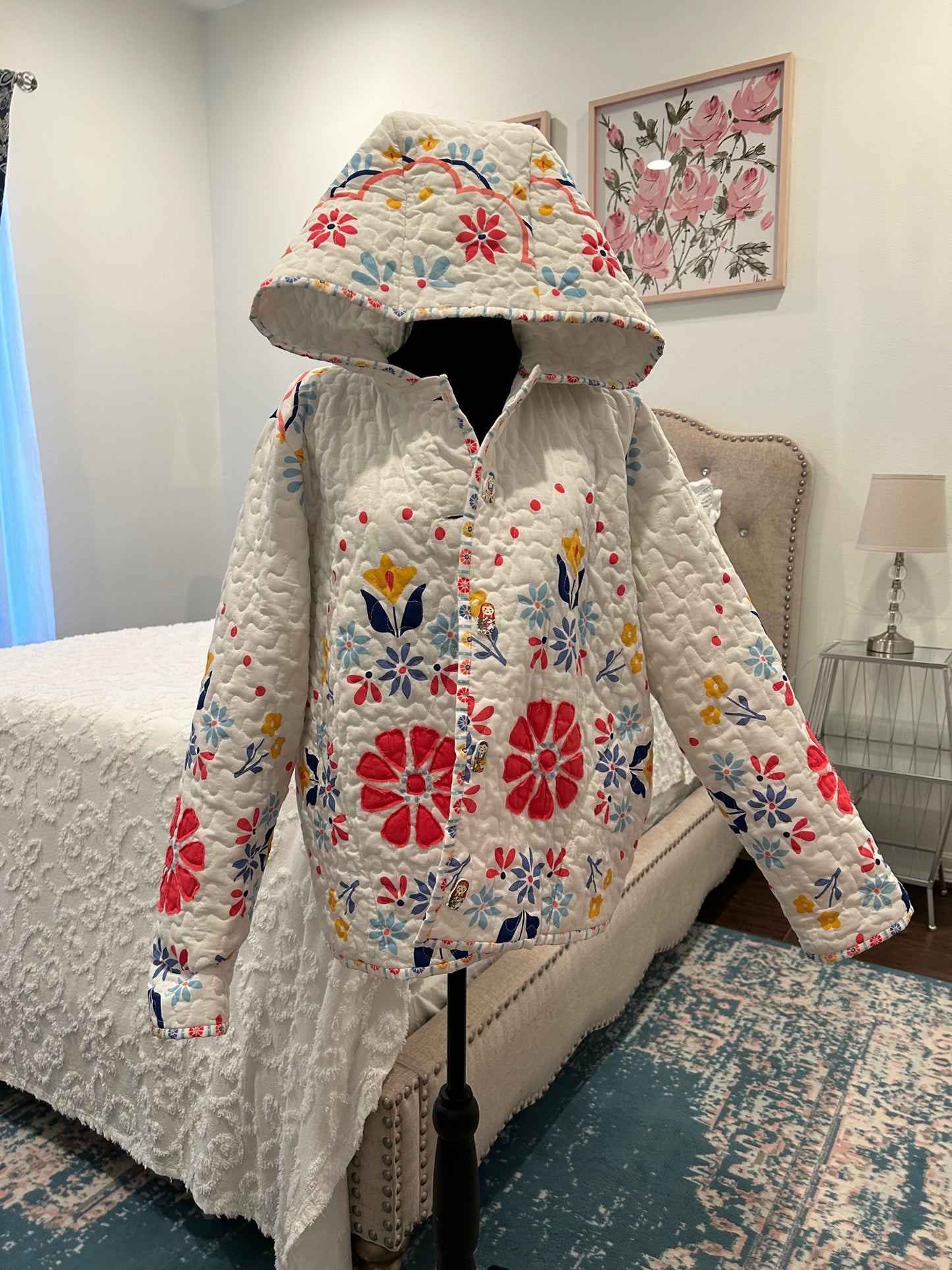 Quilted Jacket - Floral Russian Dolls