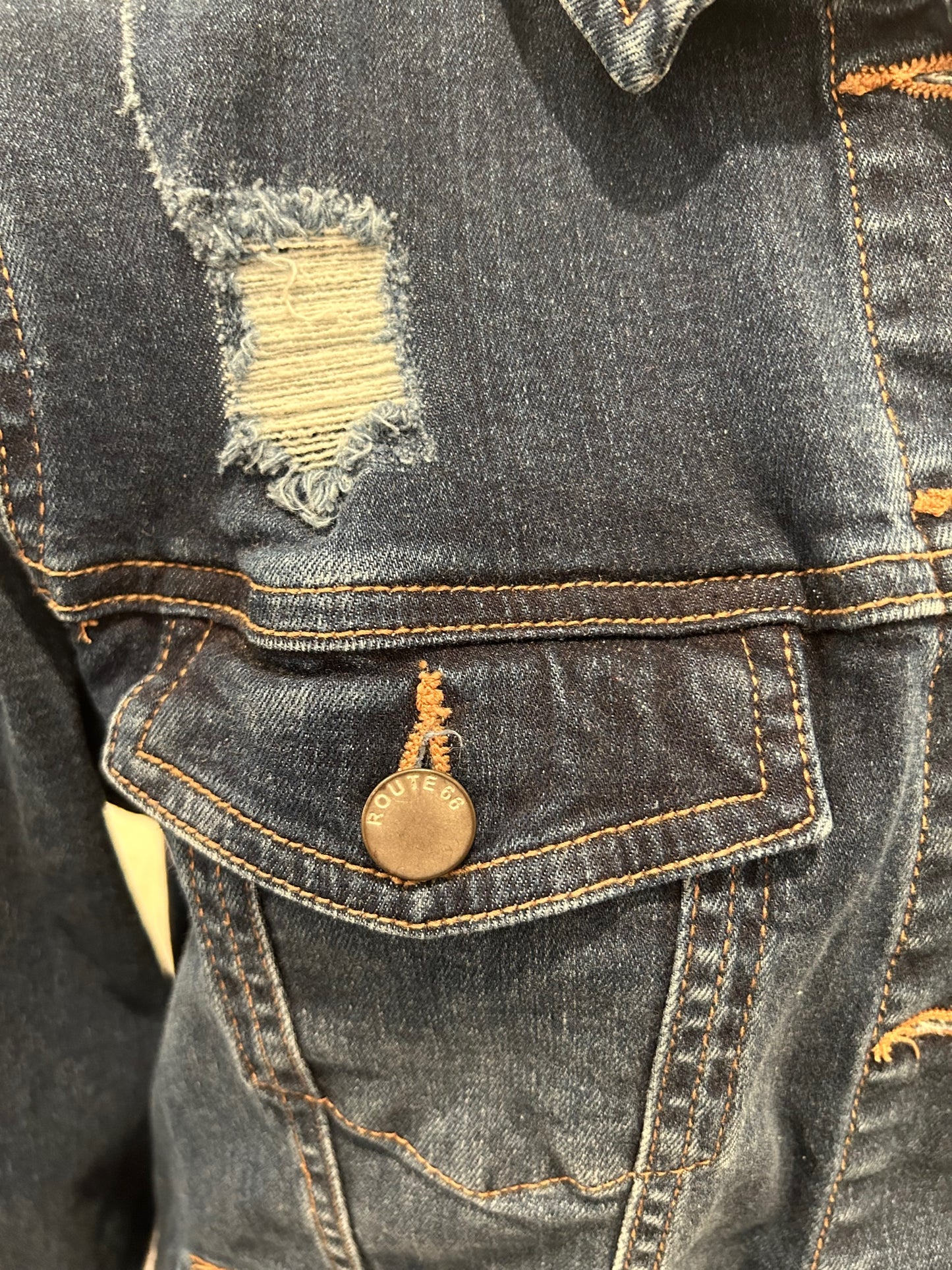 Redesigned Denim Jacket - Vintage Dresden Plate