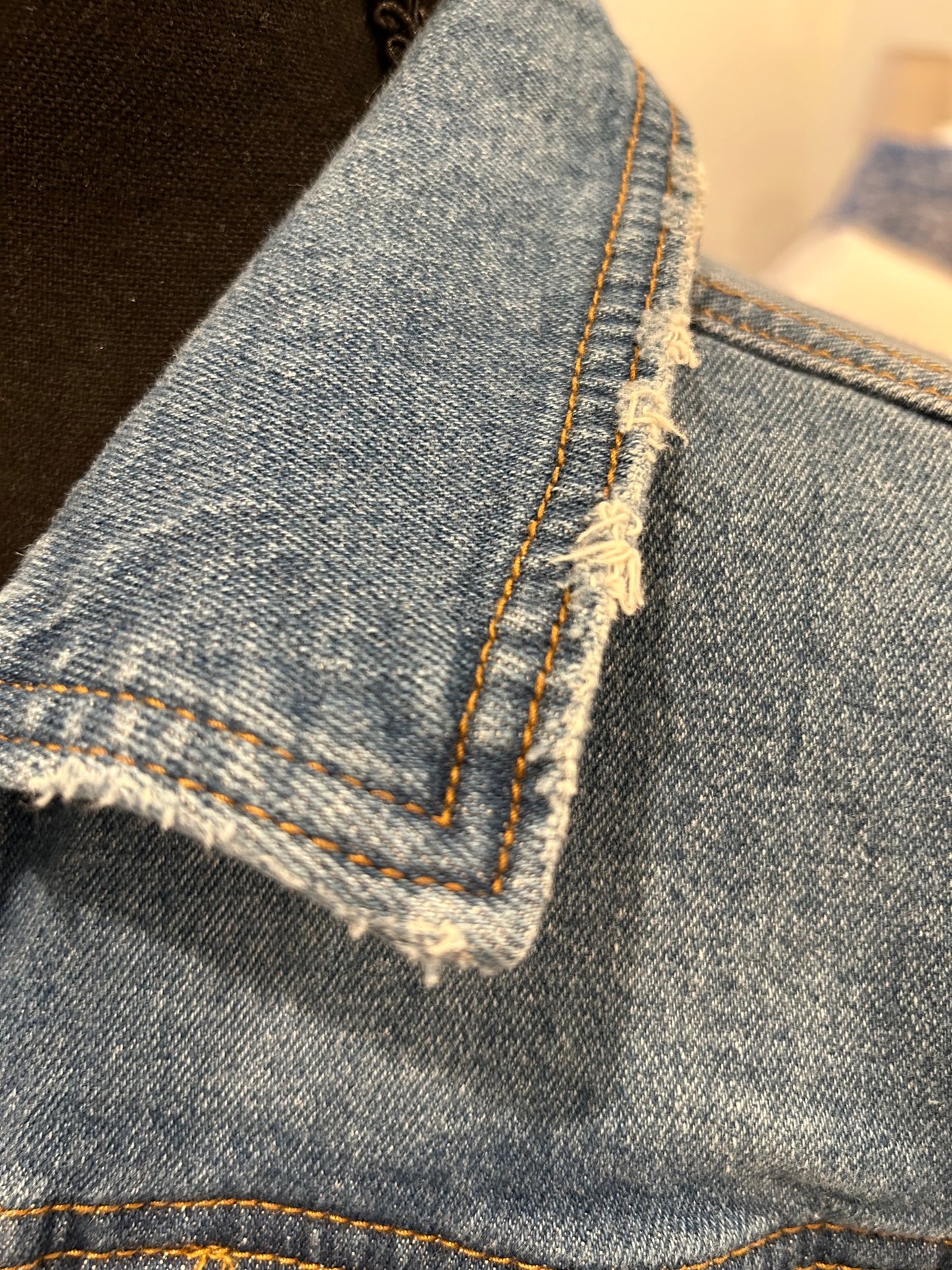 Redesigned Denim Jacket - Double Star Block (Quilted Panel)