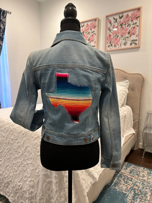 Redesigned Denim Jacket - Serape Texas