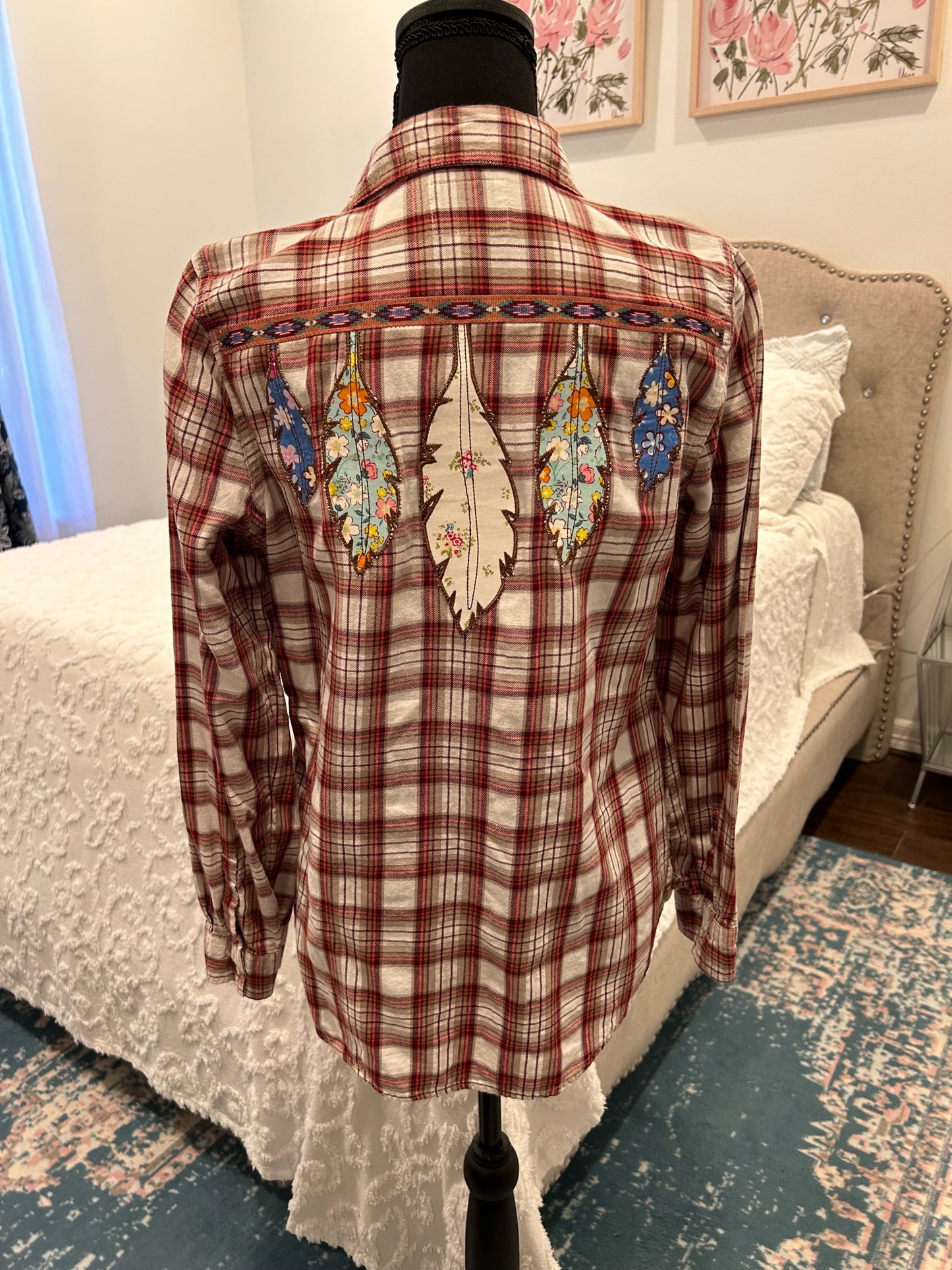 Redesigned Flannels - Appliqued Feathers