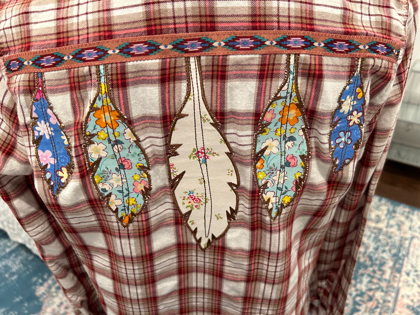 Redesigned Flannels - Appliqued Feathers
