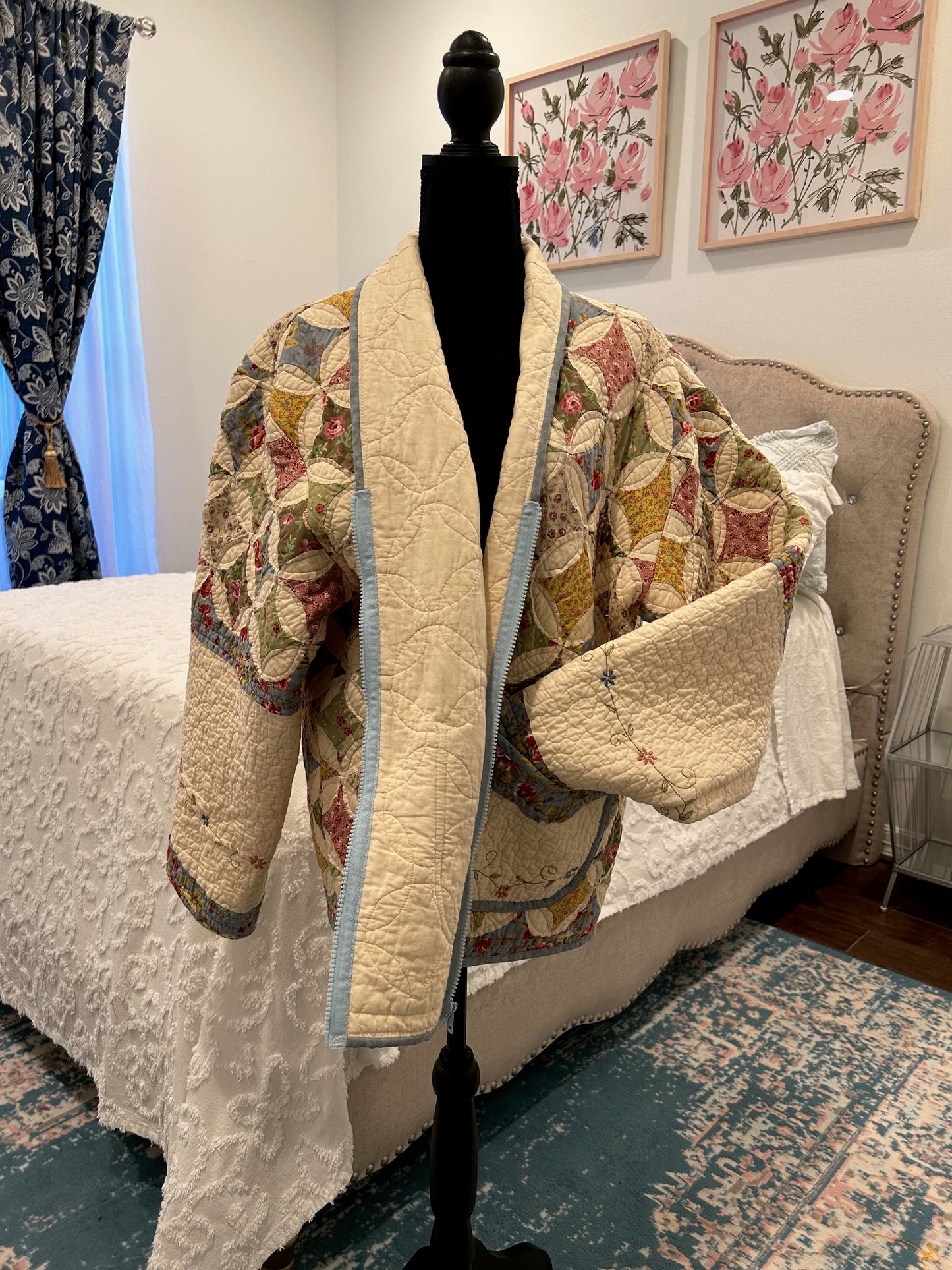 Vintage Quilted Jacket - Cathedral Windows