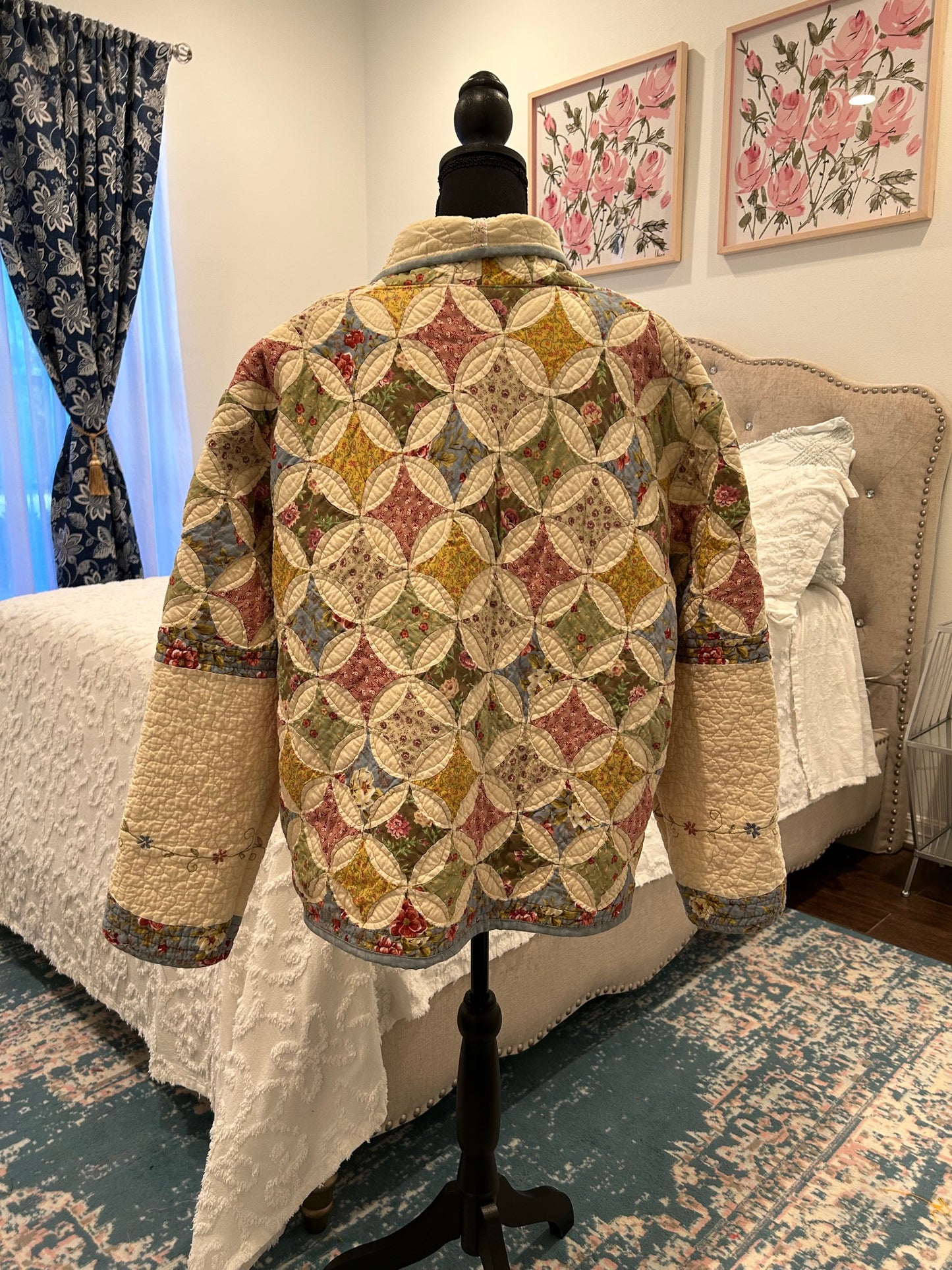 Vintage Quilted Jacket - Cathedral Windows