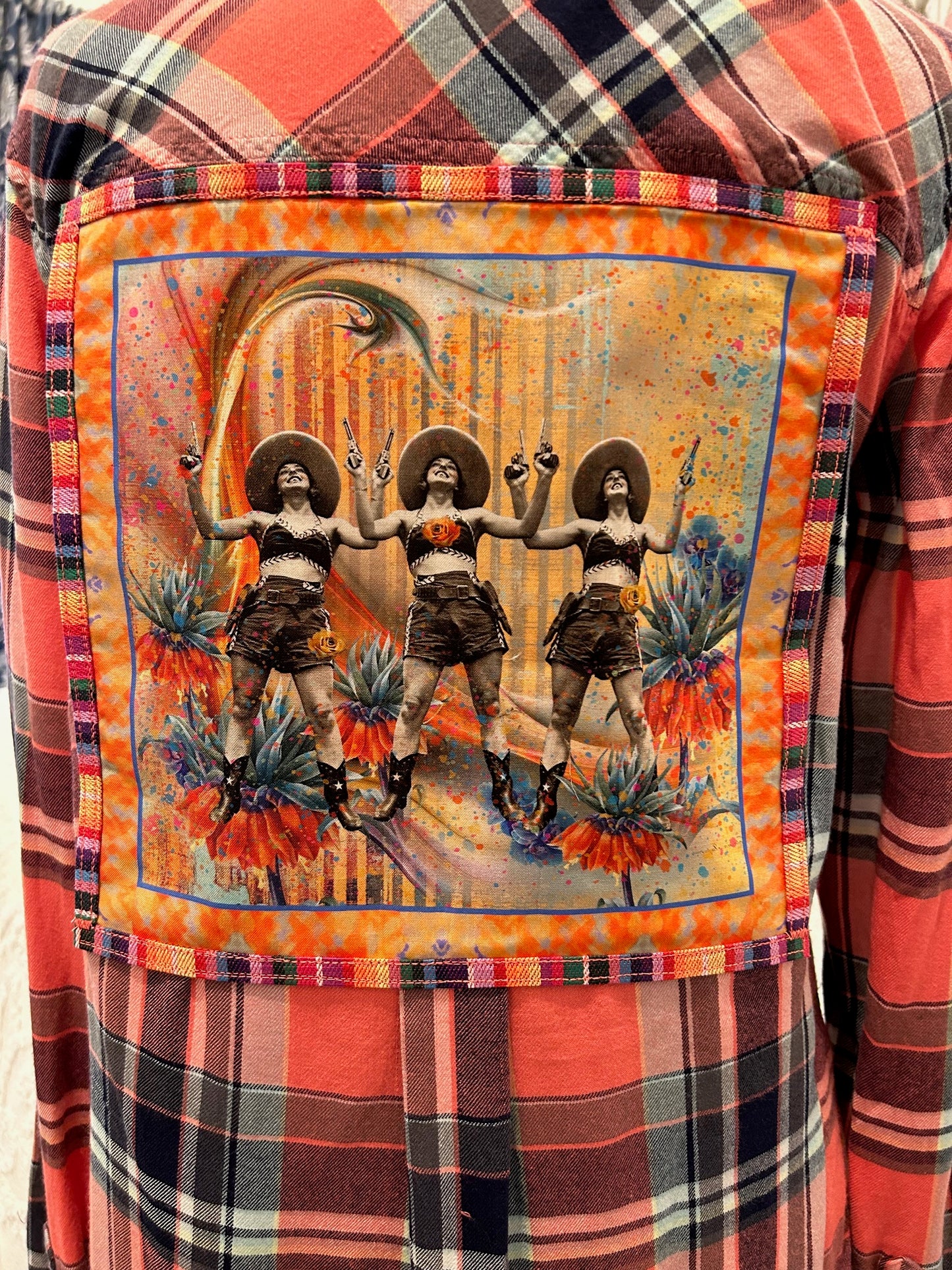 Redesigned Flannels - Three Cowgirls "Shoot 'Em Up"