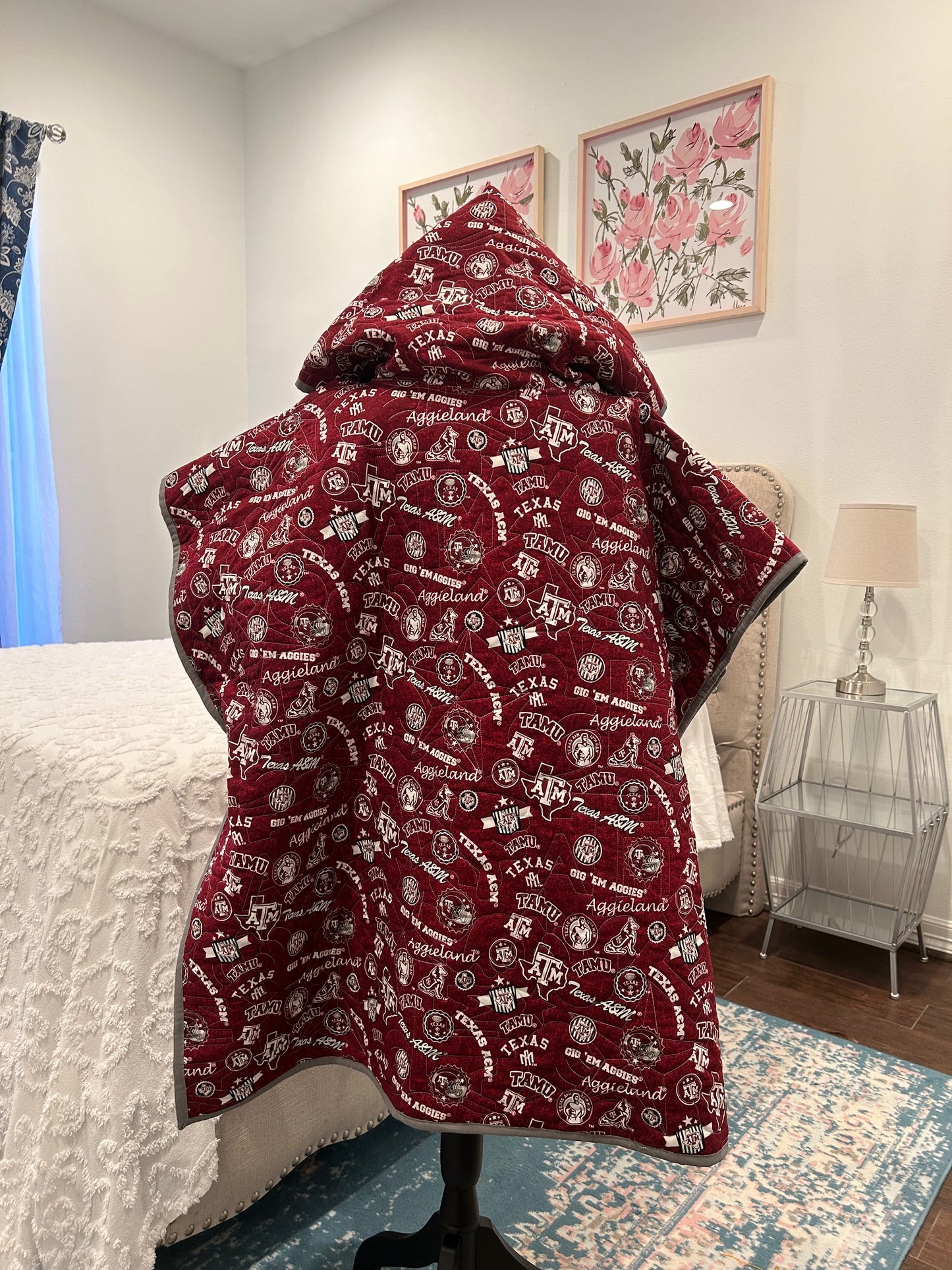 Quilted Hooded Poncho - Texas A&M Game Day Poncho