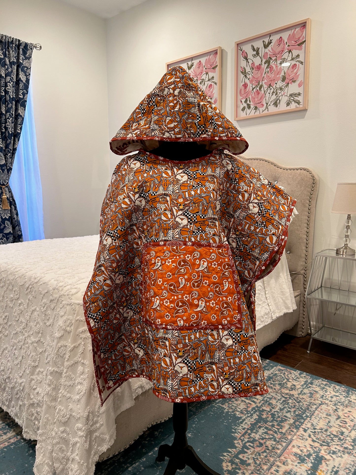 Quilted Hooded Poncho - University of Texas Game Day Poncho