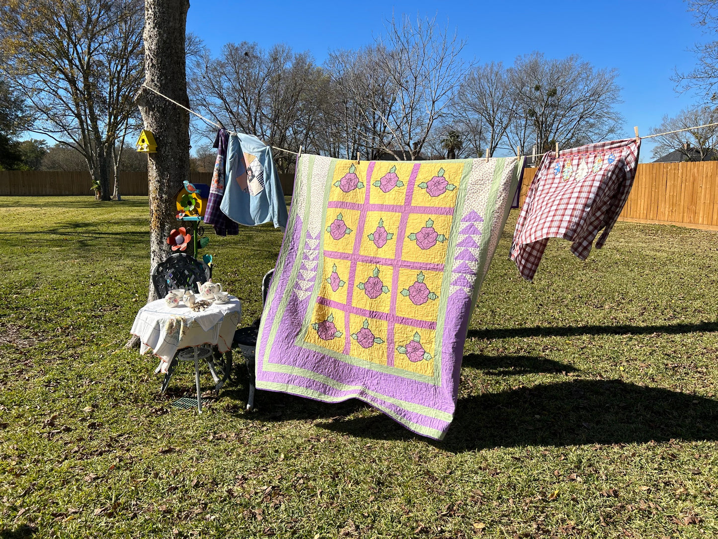 Vintage Quilts - Purple Pansies