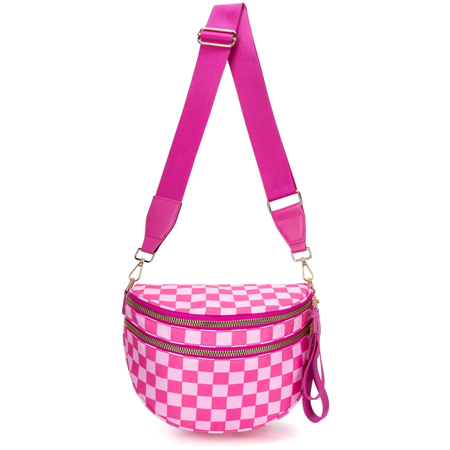 Pink on Pink Oxford Checkered Crossbody/Bum Bag