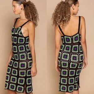 POL Bodycon Granny Square Crochet Dress with side slit