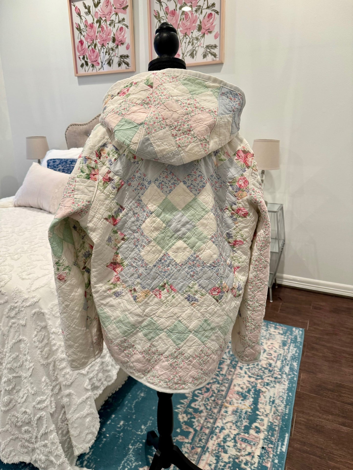 Vintage Quilted Jacket - Trip Around the World Hooded Jacket