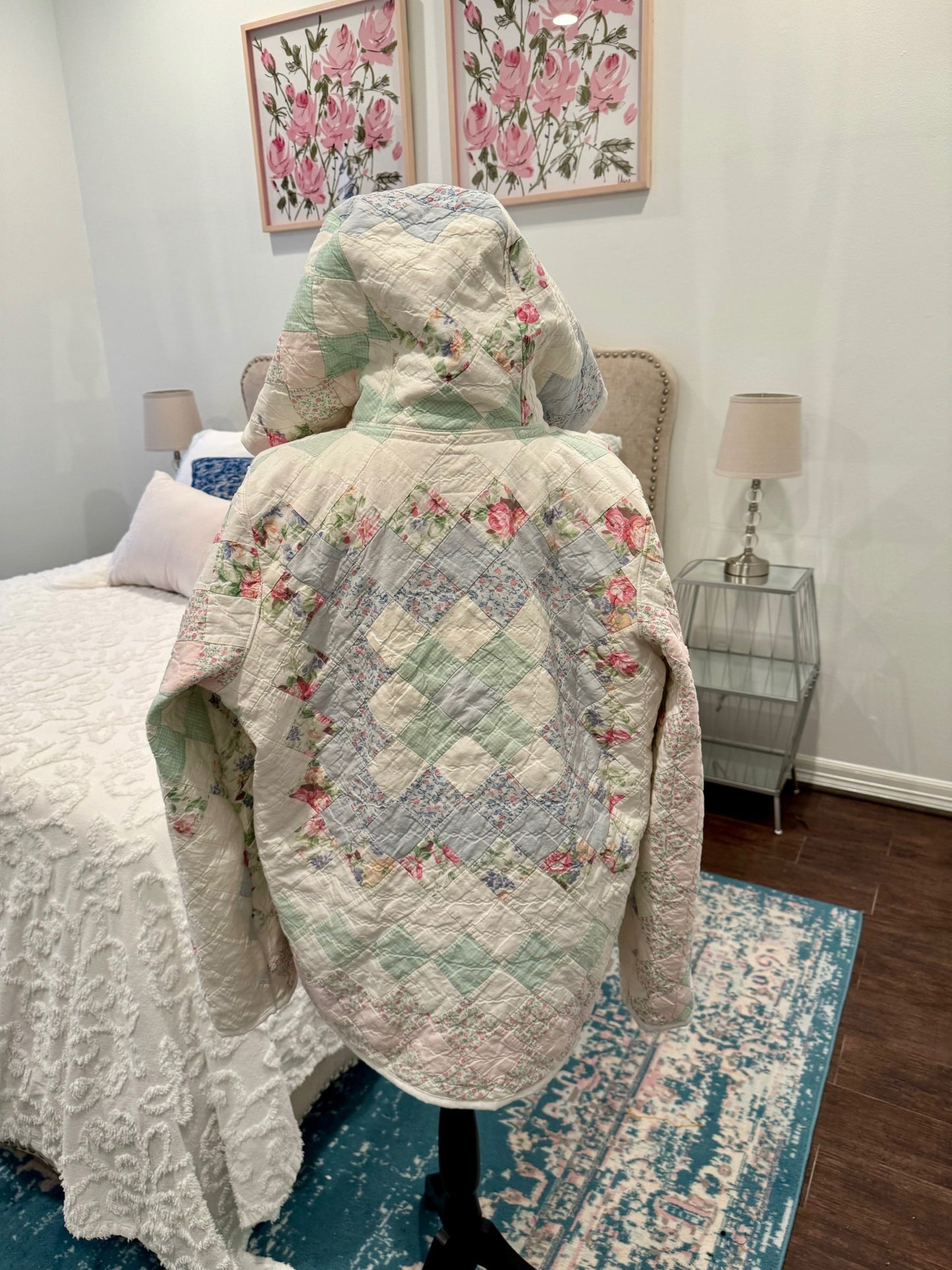 Vintage Quilted Jacket - Trip Around the World Hooded Jacket