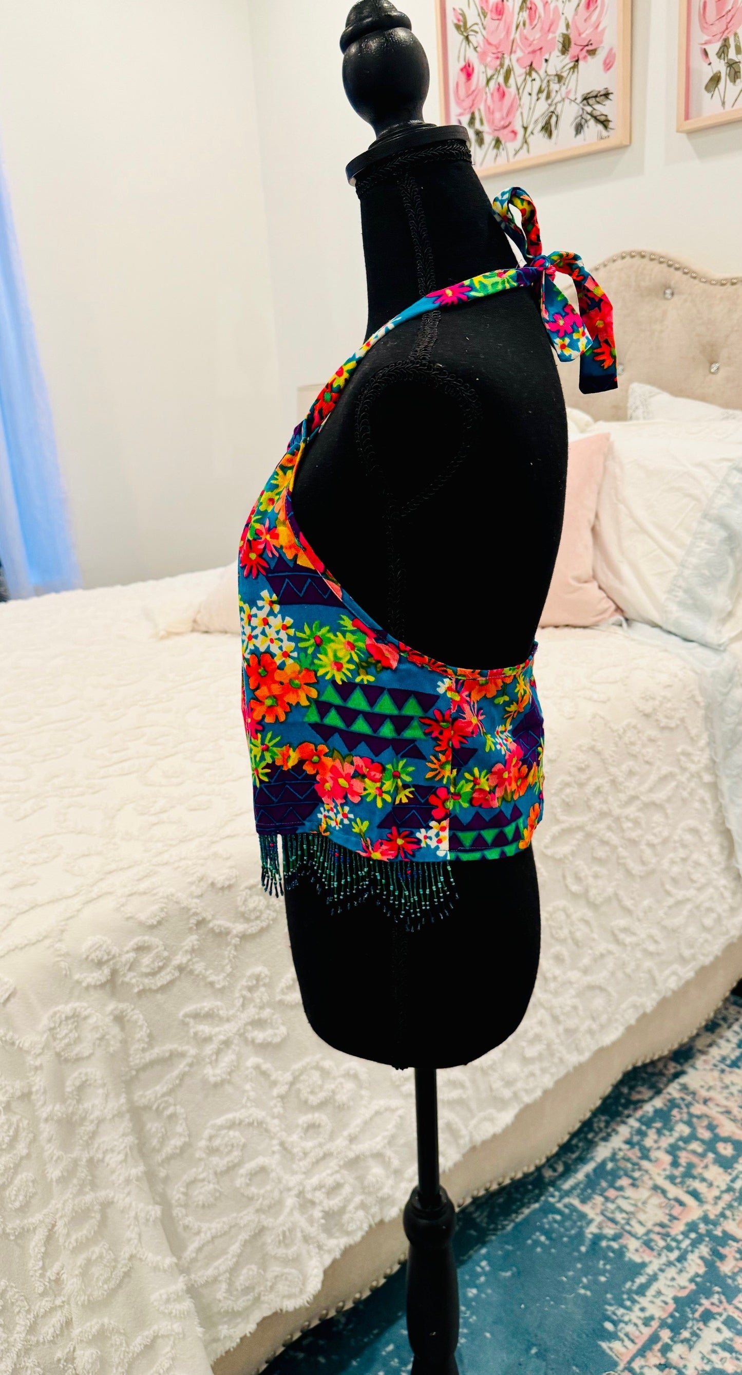 Redesigned Shirt - Fringed Halter top