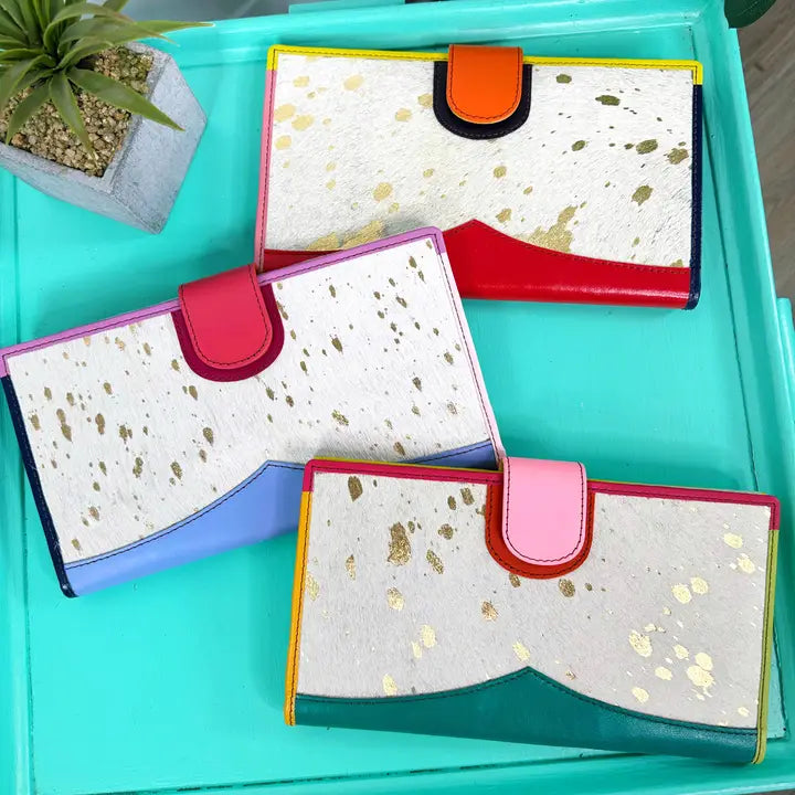 Pink Spine Mara Leather Wallet