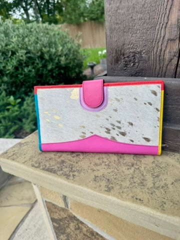 Pink Spine Mara Leather Wallet
