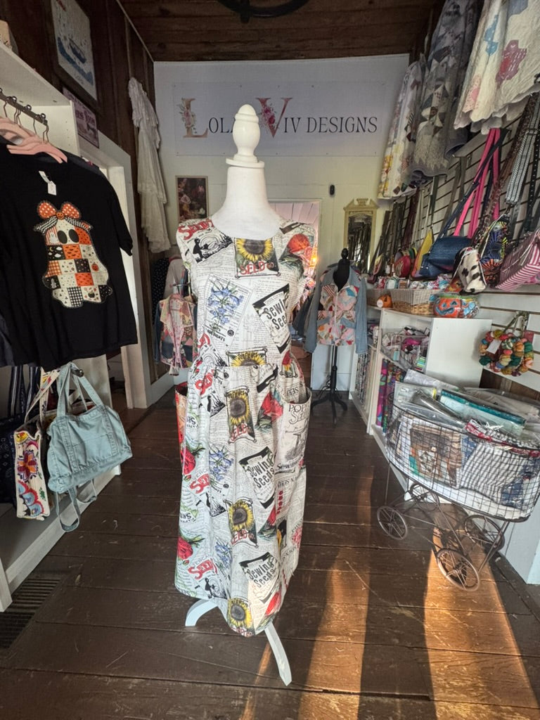 Sewing Seeds Fabric Wrap Apron/Dress