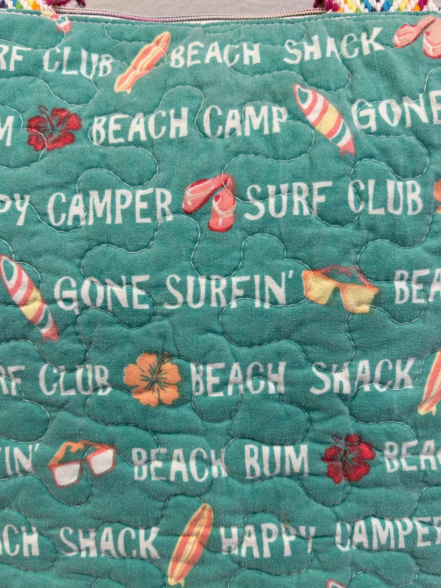 Happy BeachComber Quilted Backpack