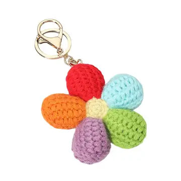 Multicolor Crochet Flower Bag Charm