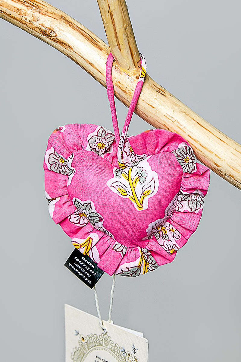 Pink Heart-shaped Padded Bag Charm