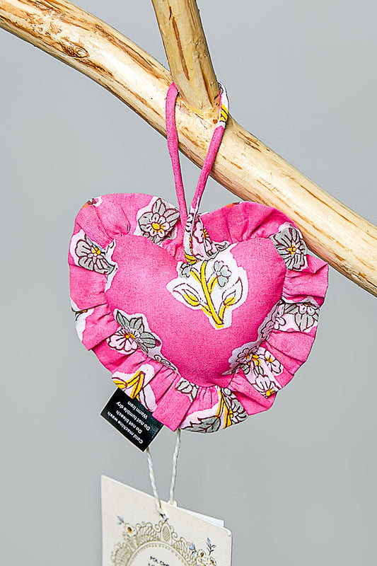 Pink Heart-shaped Padded Bag Charm