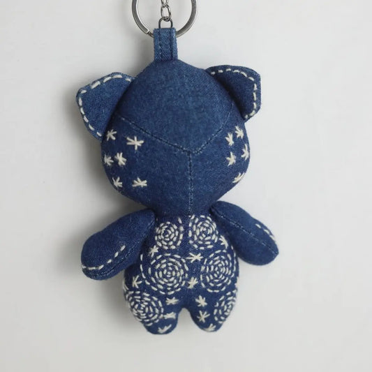 Starry Bear Denim Bag Charm