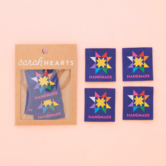 Sarah Hearts - Handmade Quilt Star Woven Label