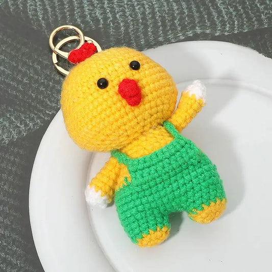 Crochet Chicken Keychain Bag Charm