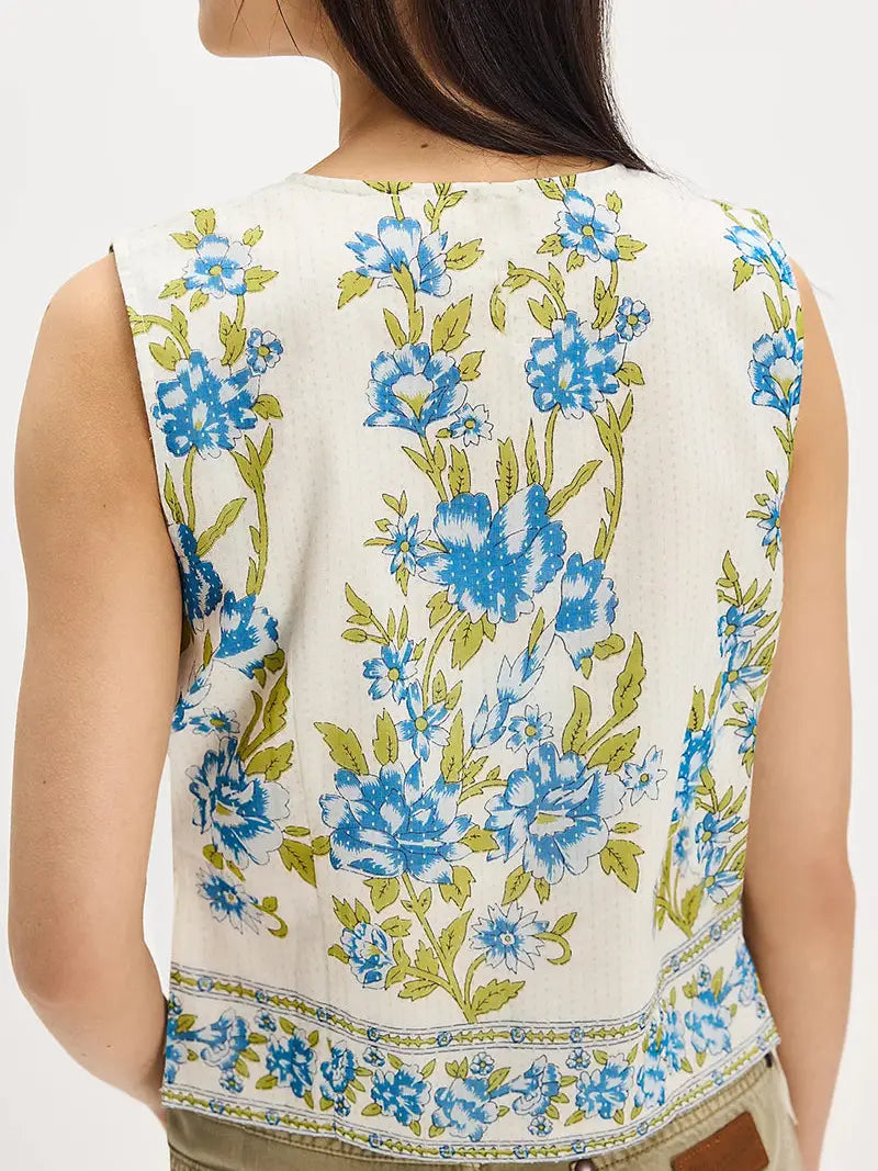 Floral Tie-Front Vest