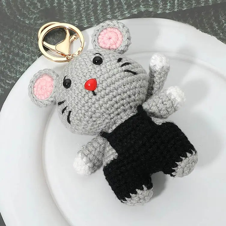 Crochet Mouse Keychain Bag Charm