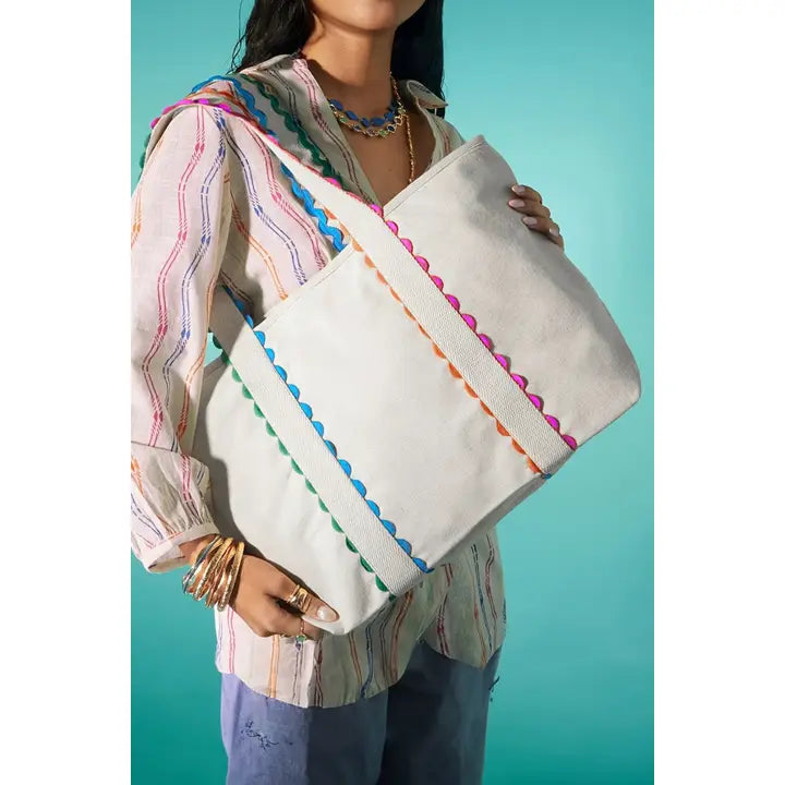 Rainbow Ric Rac Shoulder Tote