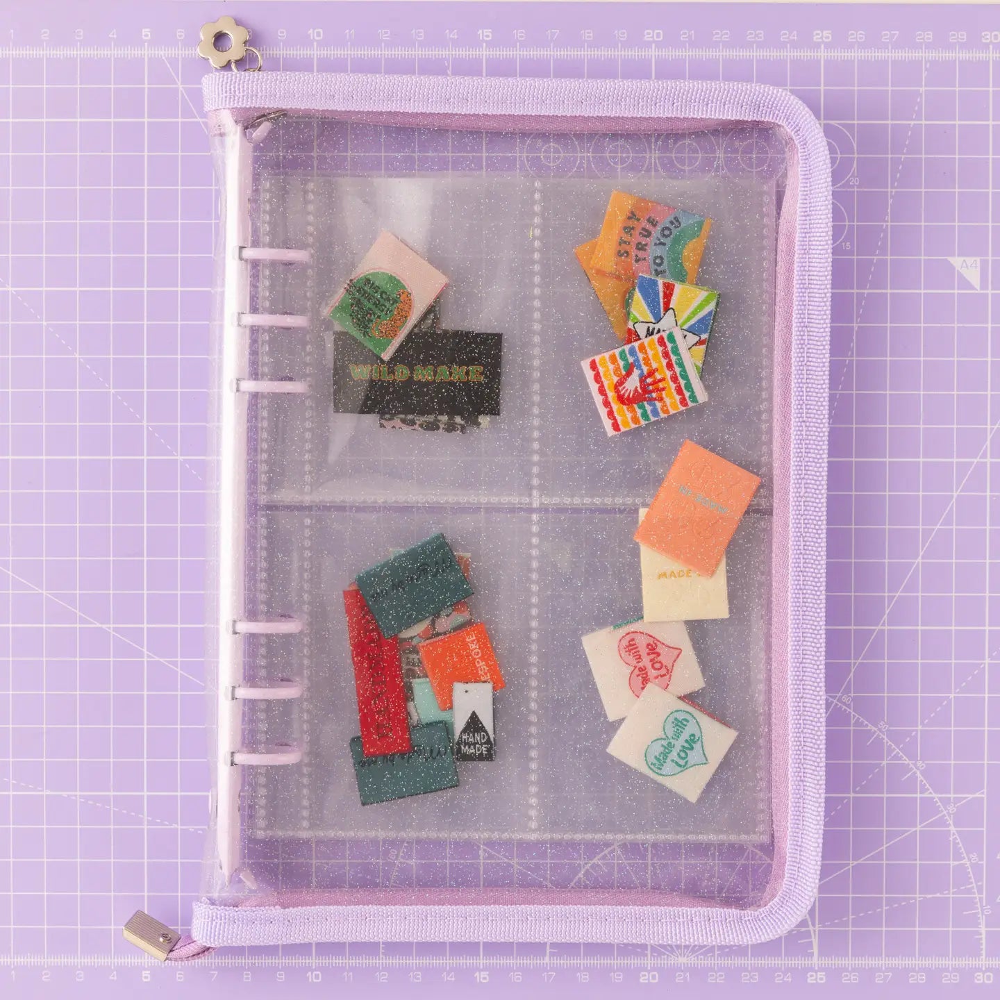 Label Stash Folder with  Lavender trim