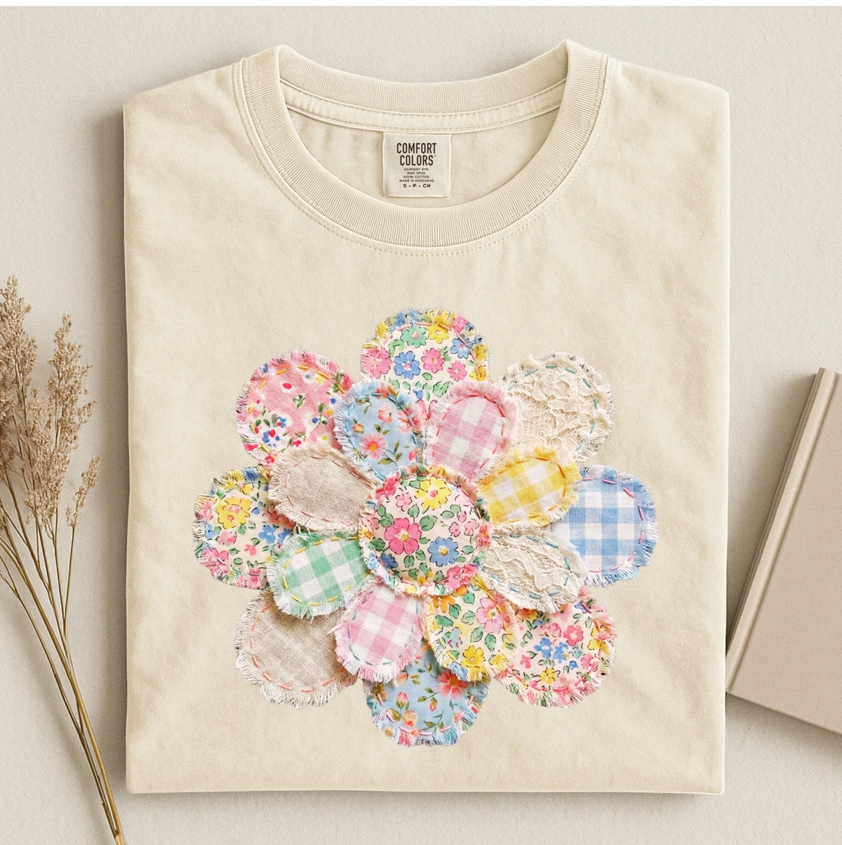 Floral "Faux Patchwork" T-Shirt