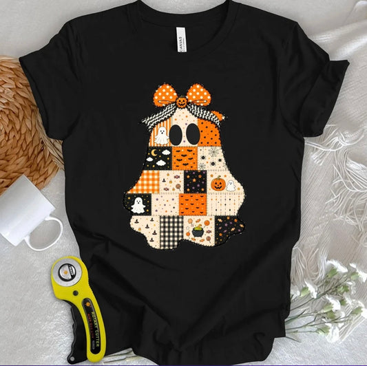 “Patchwork Ghost" Halloween T-Shirt