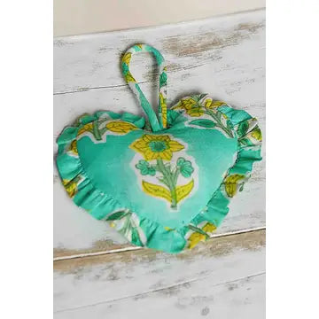 Green Heart-shaped Padded Bag Charm