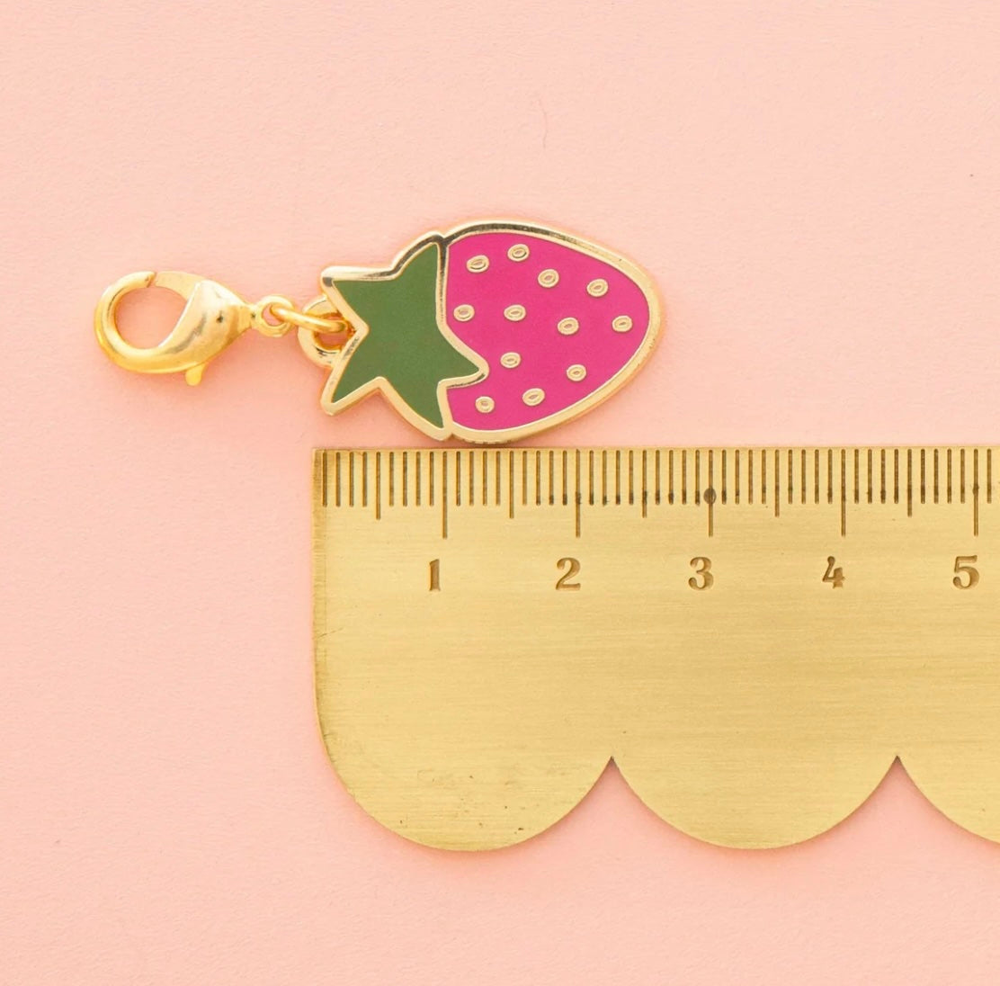 Pink Strawberry Zipper/Bag Charm by Sarah Hearts