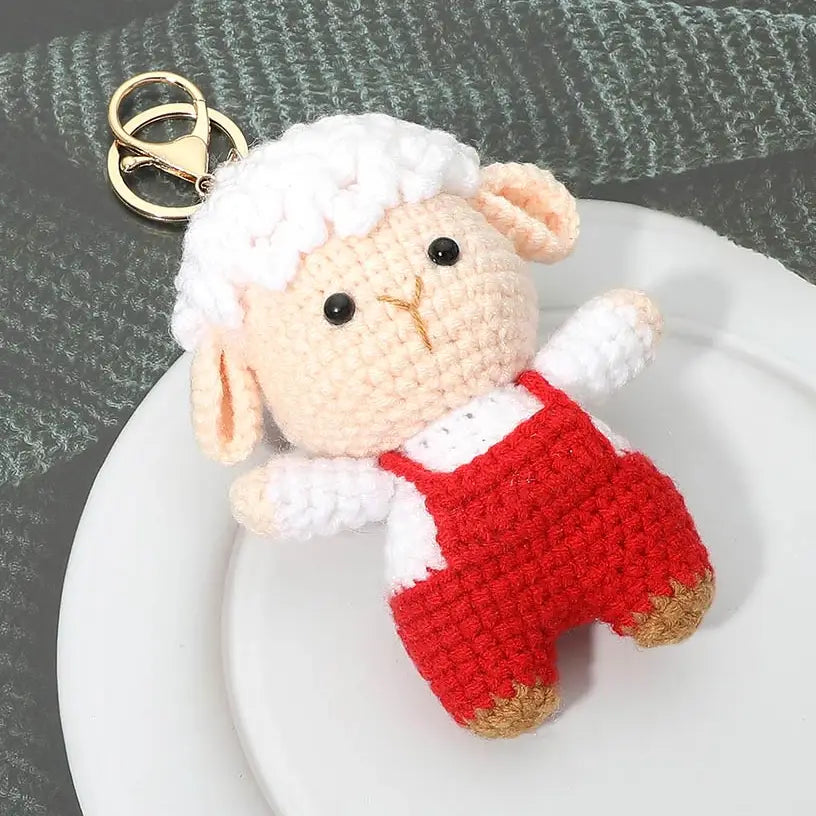 Crochet Sheep Keychain Bag Charm
