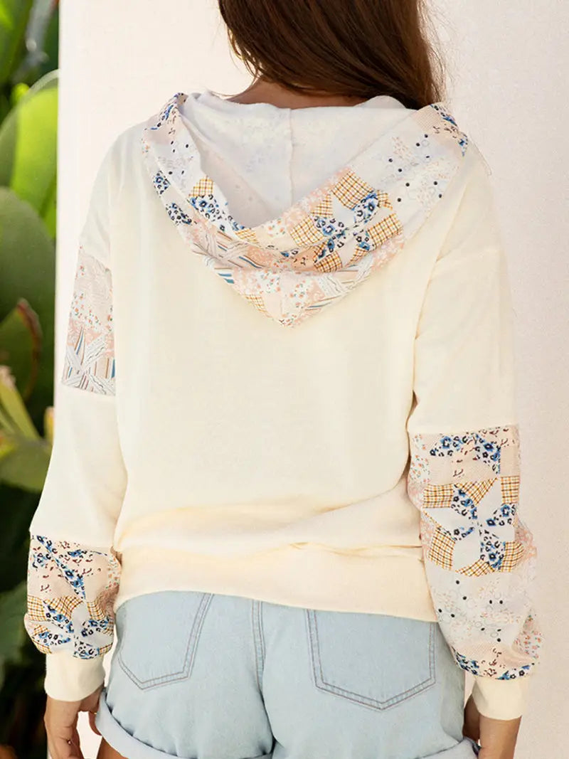 Patterned Casual Hoodie Sweatshirt