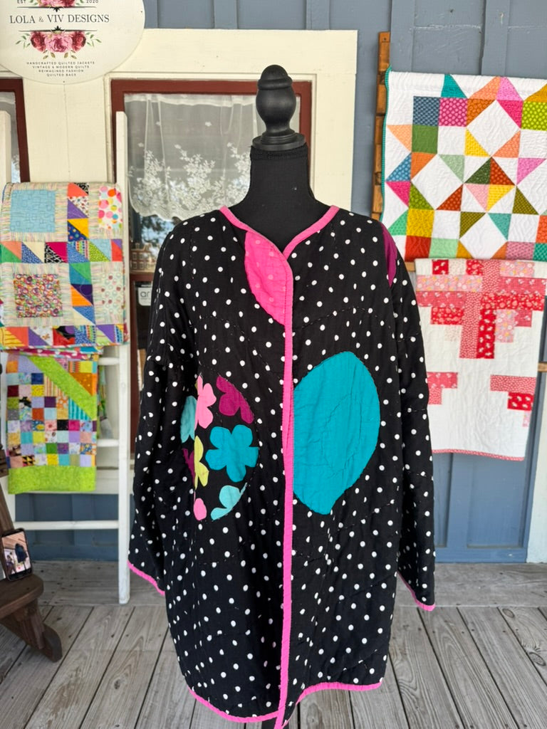 One-of-a-Kind Polka Dot Quilted Jacket