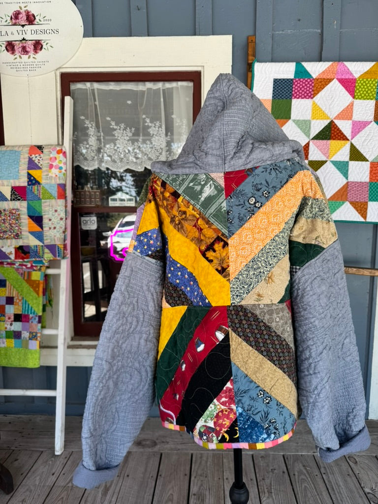Vintage String Patchwork Quilted Jacket