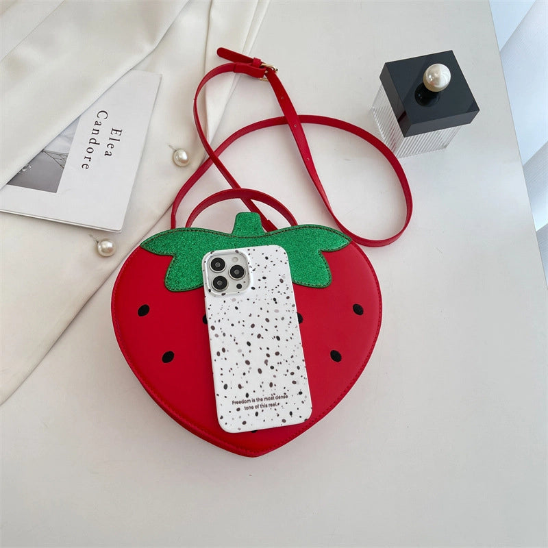 Red Kawaii Strawberry Crossbody Bag
