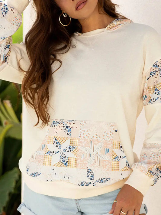 Patterned Casual Hoodie Sweatshirt