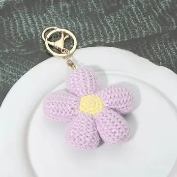 Lavender Crochet Flower Bag Charm